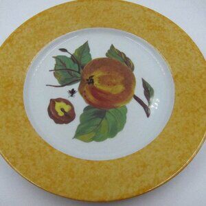 NEW Laure Japy Paris Peach Dinner Plate Pit Fly Limoges France 10 Inches